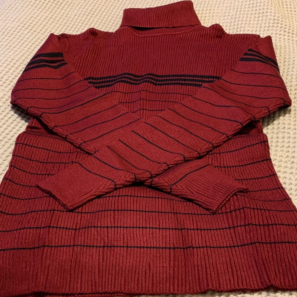 COOFANDY Men's Cranberry Striped Sweater